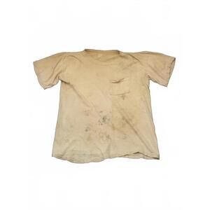 Thrashed Vintage 70's Distressed White Tee - Size Small Mens